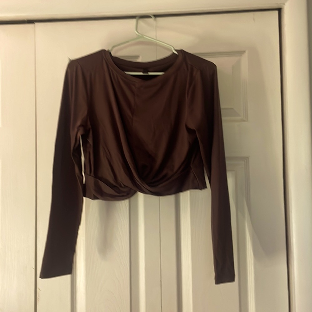 Brown athletic long sleeve